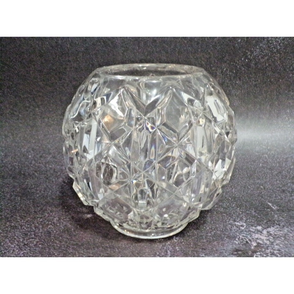 Pressed Clear Glass star Bottom with Diamond‎ Design Bowl